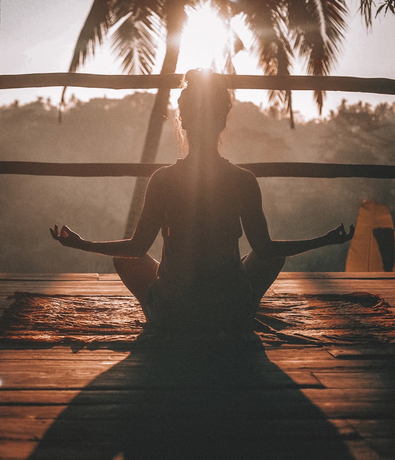 Peaceful meditation by the ocean