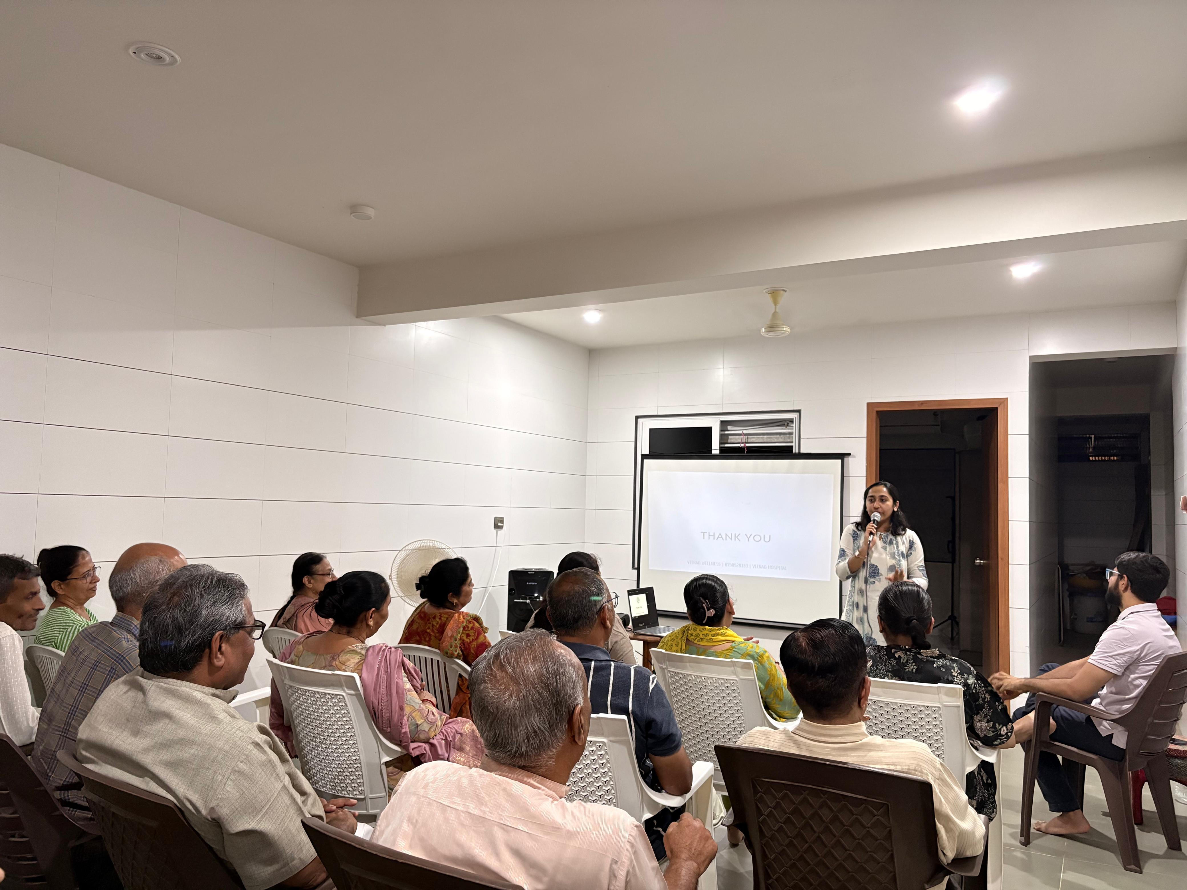 Participants during guided wellness workshop